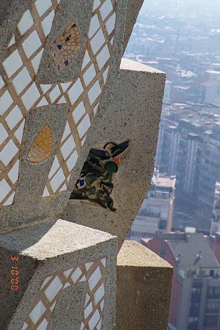 Detail of spire, Sagrada Familia